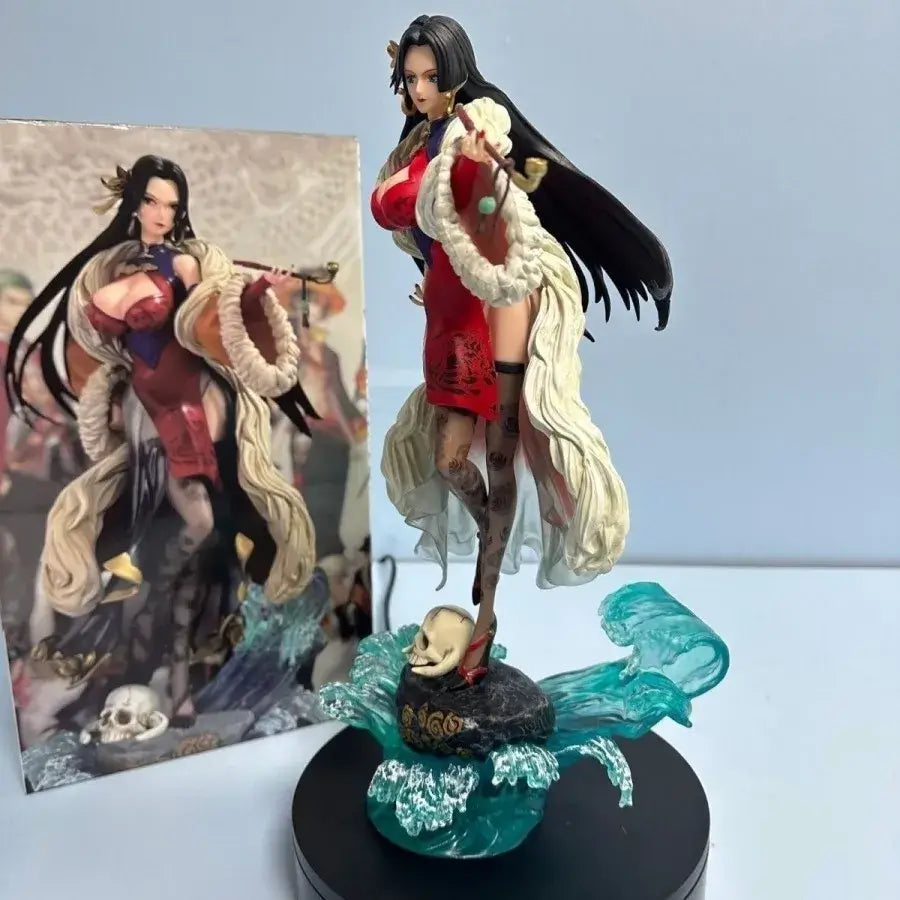 One Piece Boa Hancock figurine in Chinese style, 36cm, showcasing elegant qipao design and high-quality craftsmanship.
