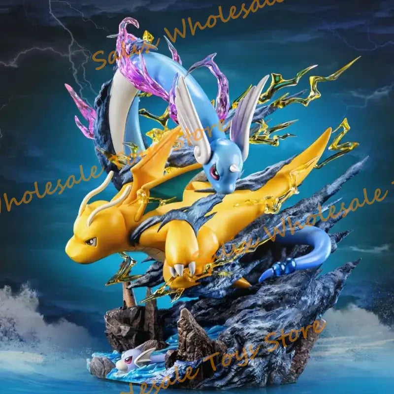 Dragonite evolution collectible figure featuring vibrant colors and dynamic pose, capturing the essence of the iconic Pokémon evolution.