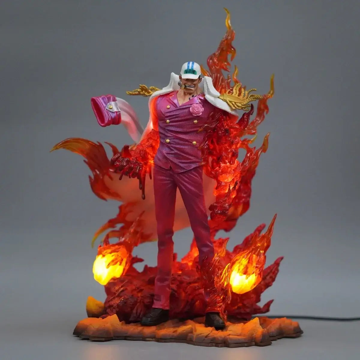 LZ Studio One Piece Admiral Akainu Light-Up GK Statue 30cm with fiery effects and glowing details