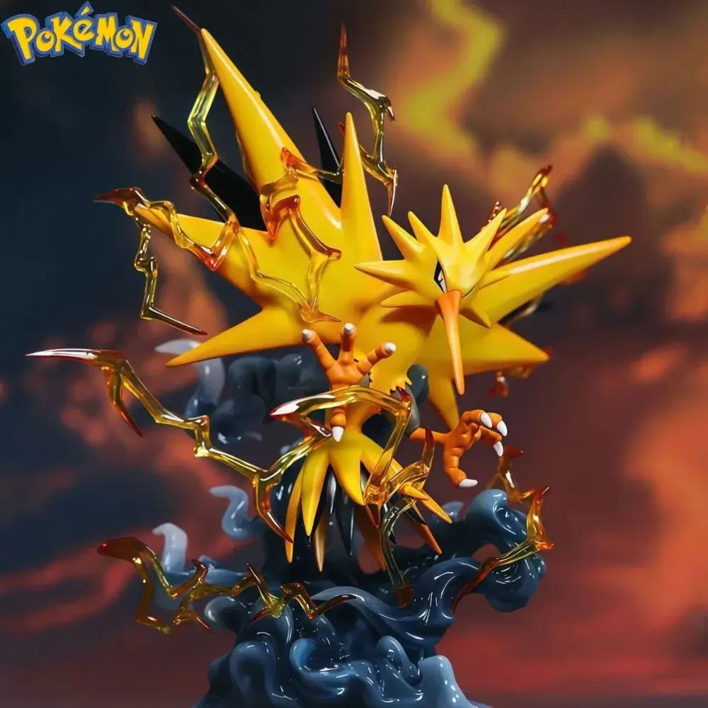 Pokemon Zapdos Action Figure Collectibles 15.5cm showcasing dynamic lightning effects and vibrant details.