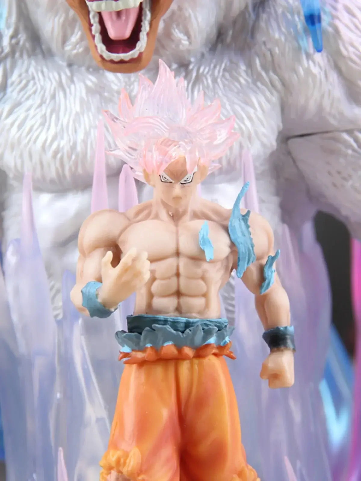 Dragon Ball Goku Ultra Instinct action figure 30cm with detailed features and colorful design.