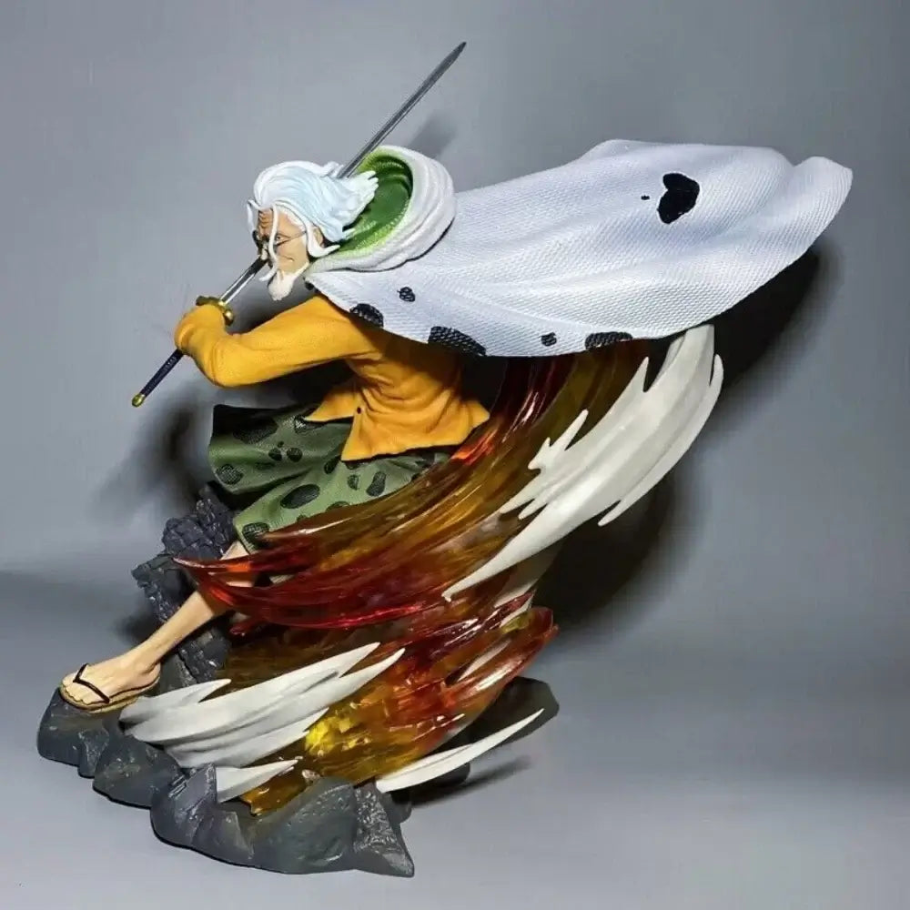 One Piece Silvers Rayleigh Figure 30CM action figure showcasing intricate details and dynamic pose.