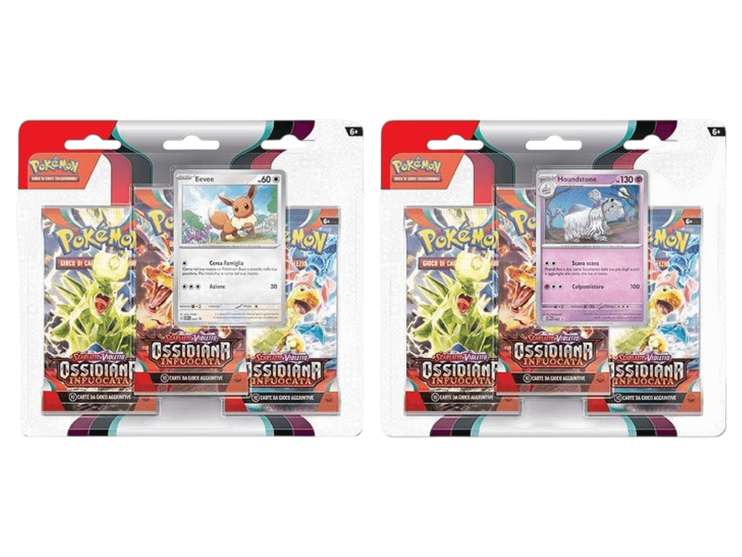 blister 3 buste pokémon ossidiana infuocata italiano sigillato