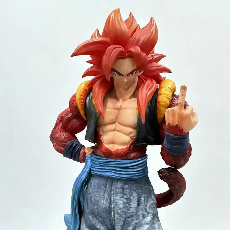 SSJ4 Gogeta Action Figure showcasing detailed features and vibrant colors, made of PVC, height 34cm with base.