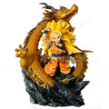 Dragon Ball SSJ3 Goku Action Figures featuring Goku in front of a dragon, vibrant colors, 14CM collectible.