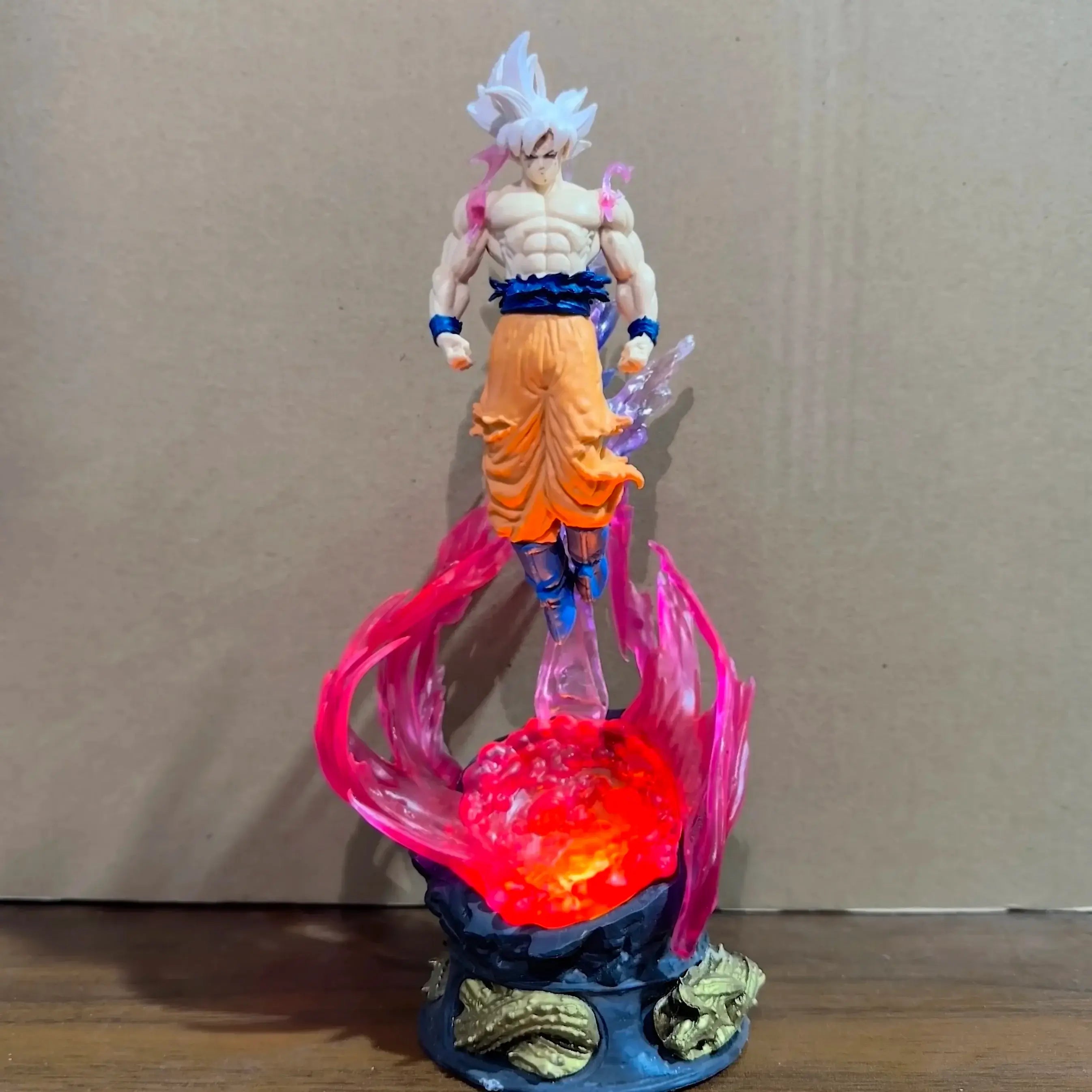 Goku Ultra Instinct figure from Dragon Ball Z, featuring vibrant colors and dynamic pose, ideal for collectors.