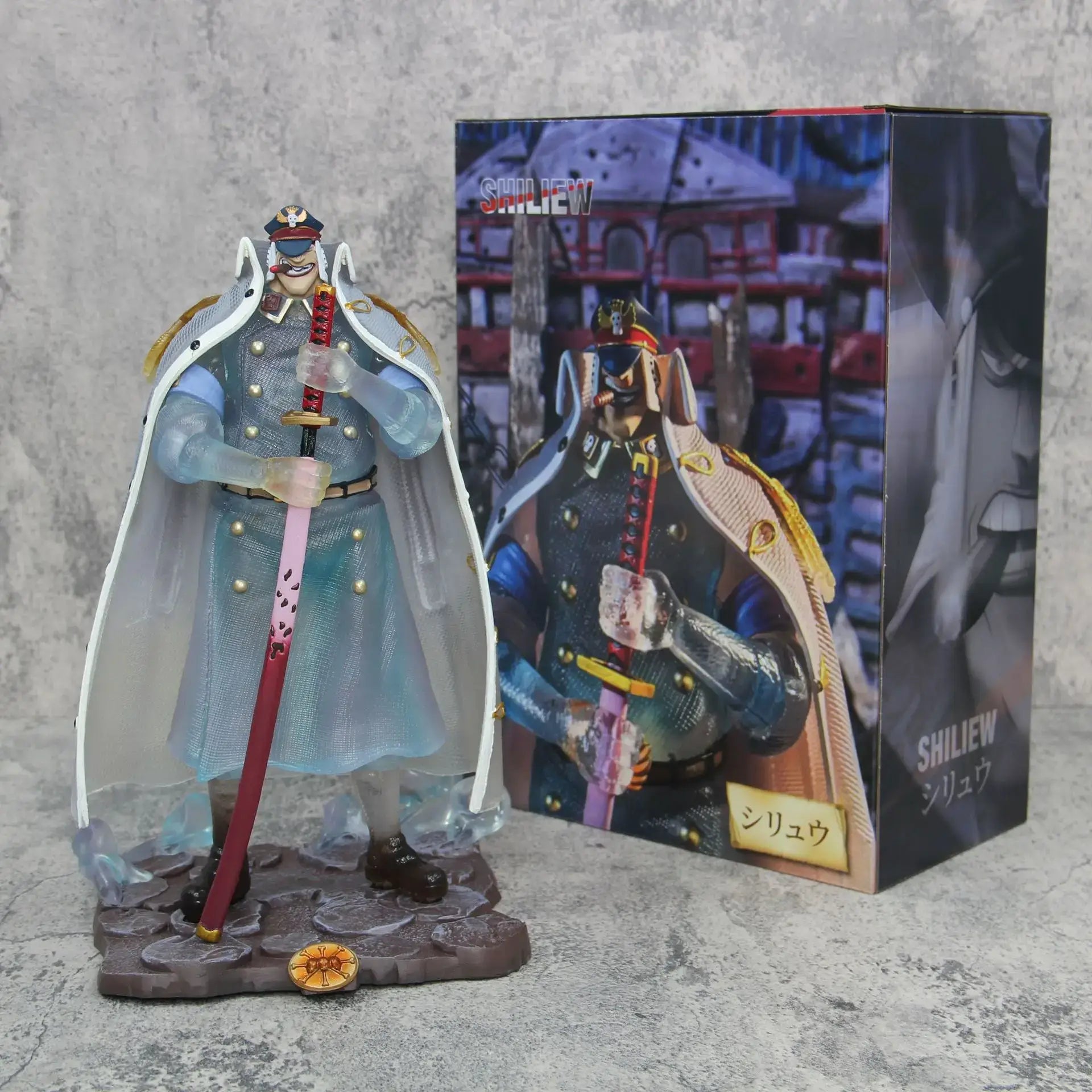 ONE PIECE Anime Figure Shiryu 30cm with box and detailed design, showcasing the figure's unique features and accessories.