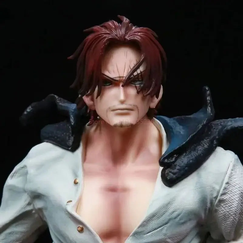 Shanks Anime One Piece statue 30cm detailed figure with distinctive red hair and expressive facial features.