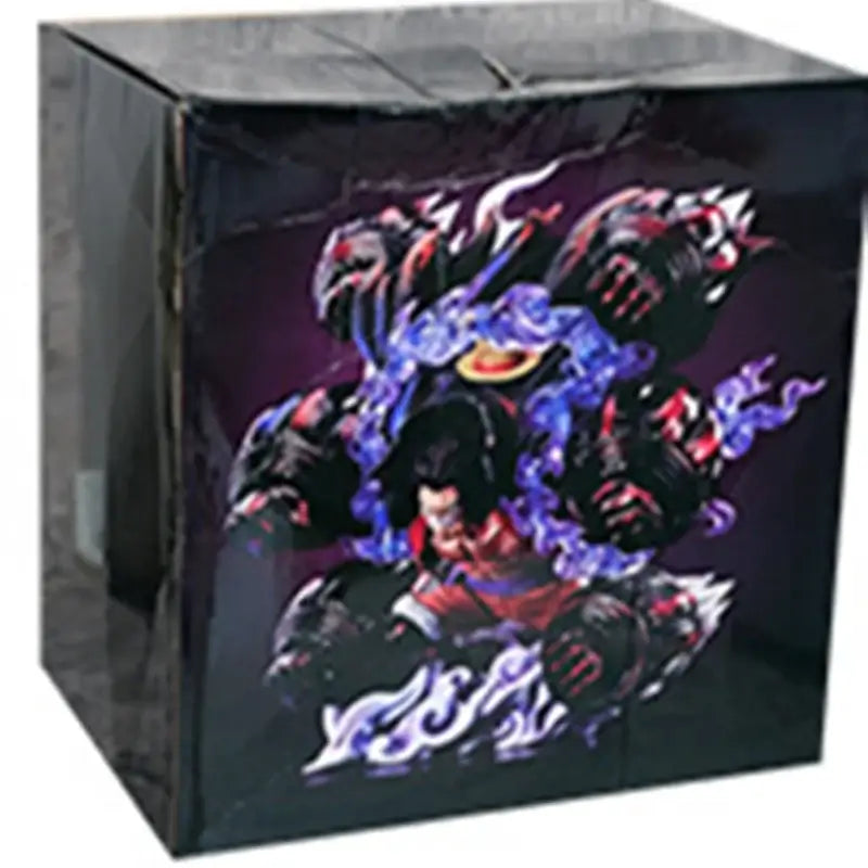 One Piece Luffy Gear Fourth action figure box featuring dynamic illustration of Luffy in Gear Fourth mode.