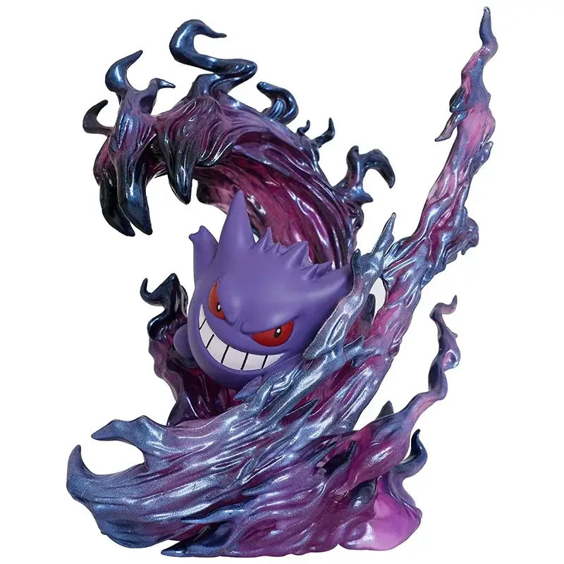 Gengar Action Figure Pokemon in dynamic pose with swirling ghostly effects, perfect for collectors and fans.