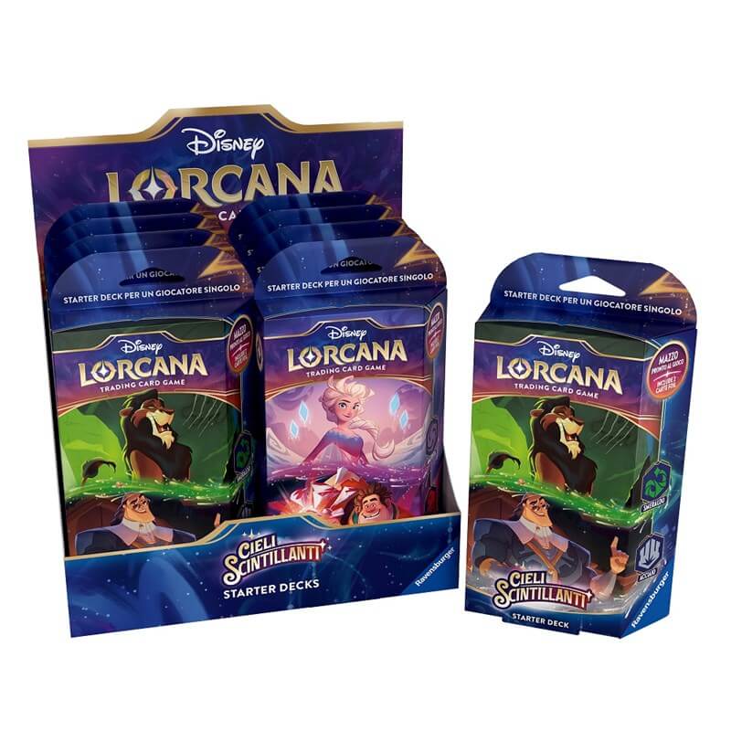 Starter deck display Lorcana Cieli Scintillanti italiano 8 mazzi