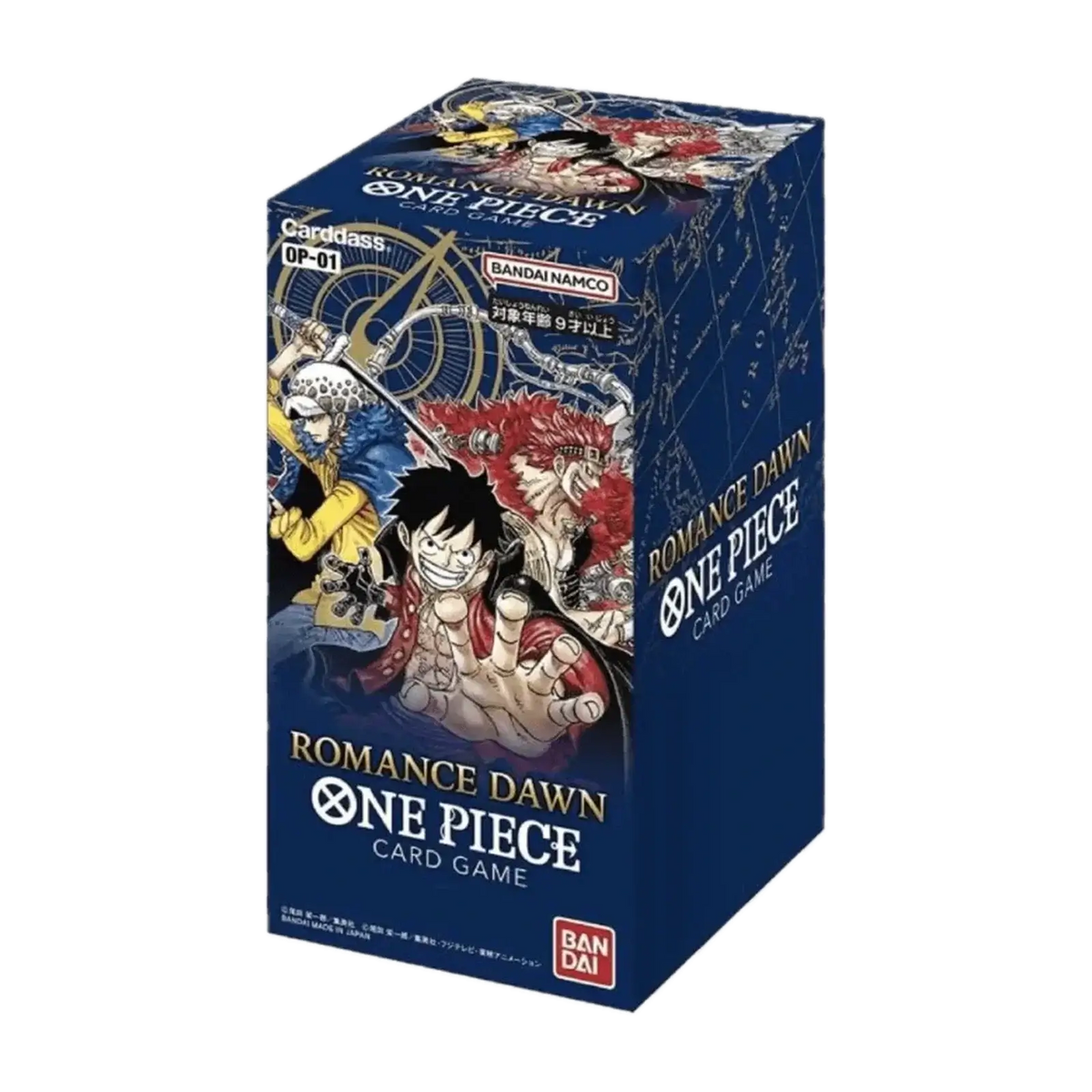 One Piece OP-01 Booster Box - confezione sigillata del display giapponese con la grafica del set Romance Dawn