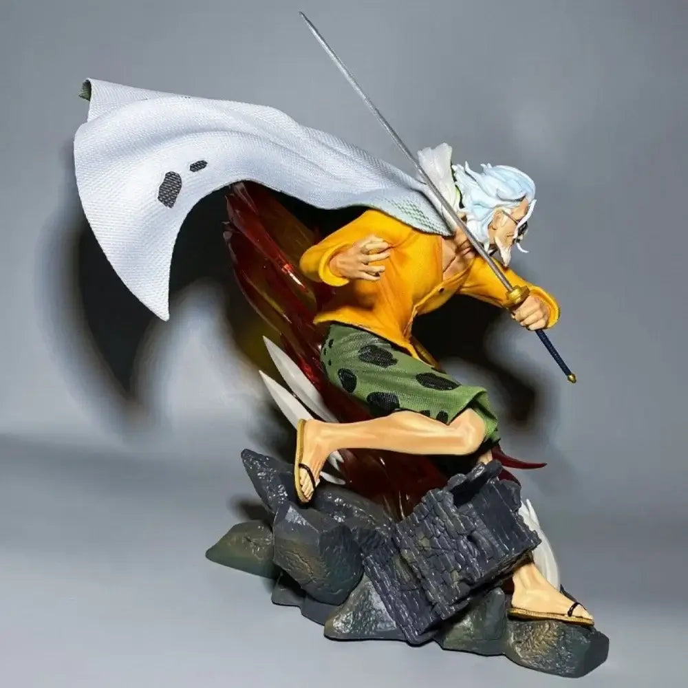 One Piece Silvers Rayleigh Figure 30CM action figure with detailed features and dynamic pose.
