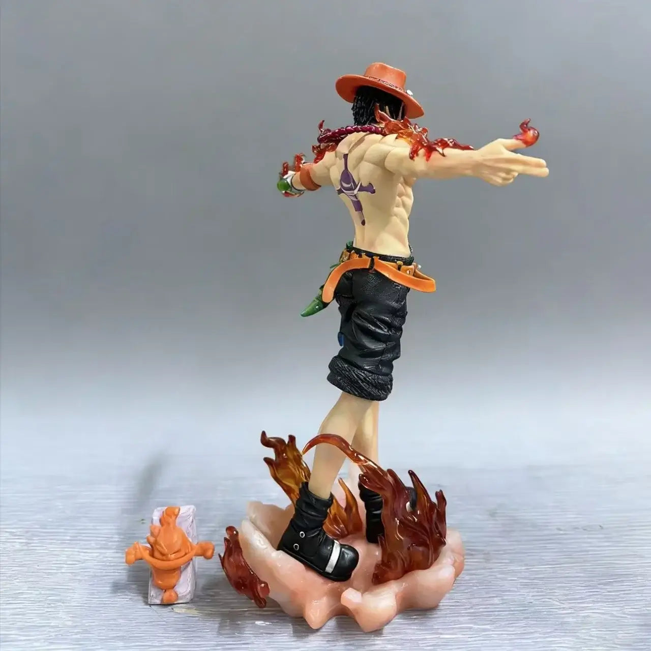 28cm Portgas D Ace action figure with flames, collectible PVC statue model from One Piece, perfect for children Christmas gifts.