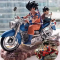 Dragon Ball Goku Gohan Motorcycle Figure Rotatable, depicting Goku riding a motorcycle with Gohan.
