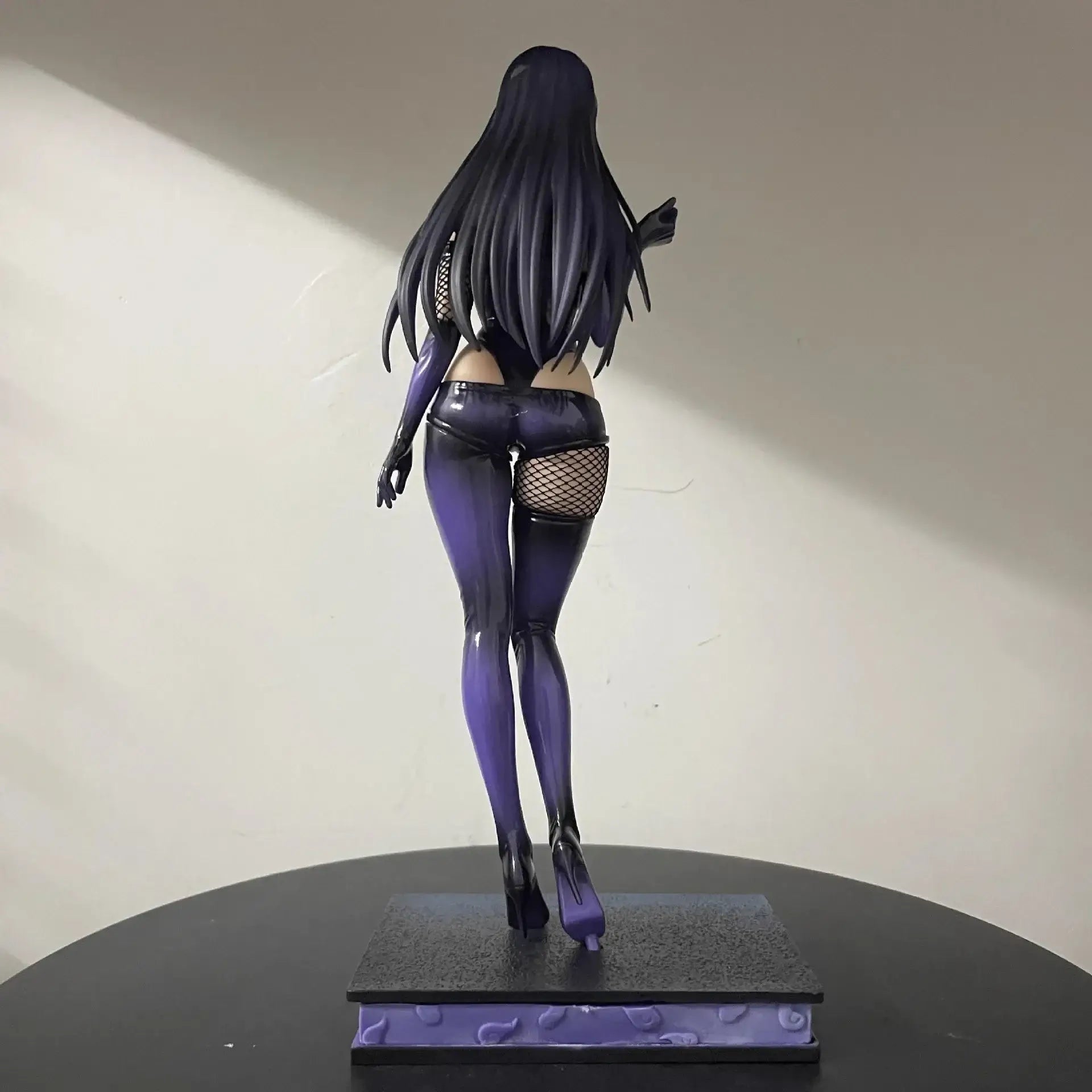 NARUTO Hyuga Hinata figure showing back view in purple outfit, 30cm collectible for anime fans.