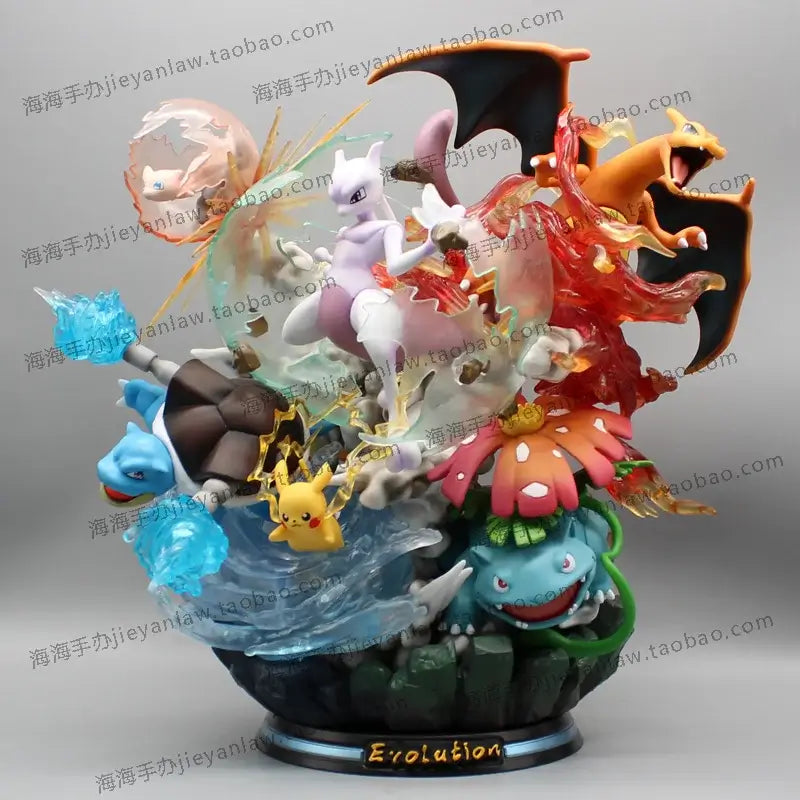 Pokemon Figure Large Size featuring iconic characters like Mewtwo, Charizard, and Blastoise in vibrant detail.