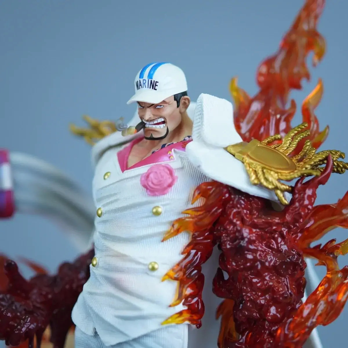 LZ Studio One Piece Admiral Akainu Light-Up GK Statue 30cm with fiery details and a fierce expression.