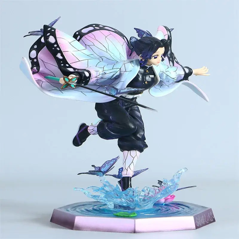 Demon Slayer Kochou Shinobu PVC action figure featuring detailed butterfly wings and dynamic pose.