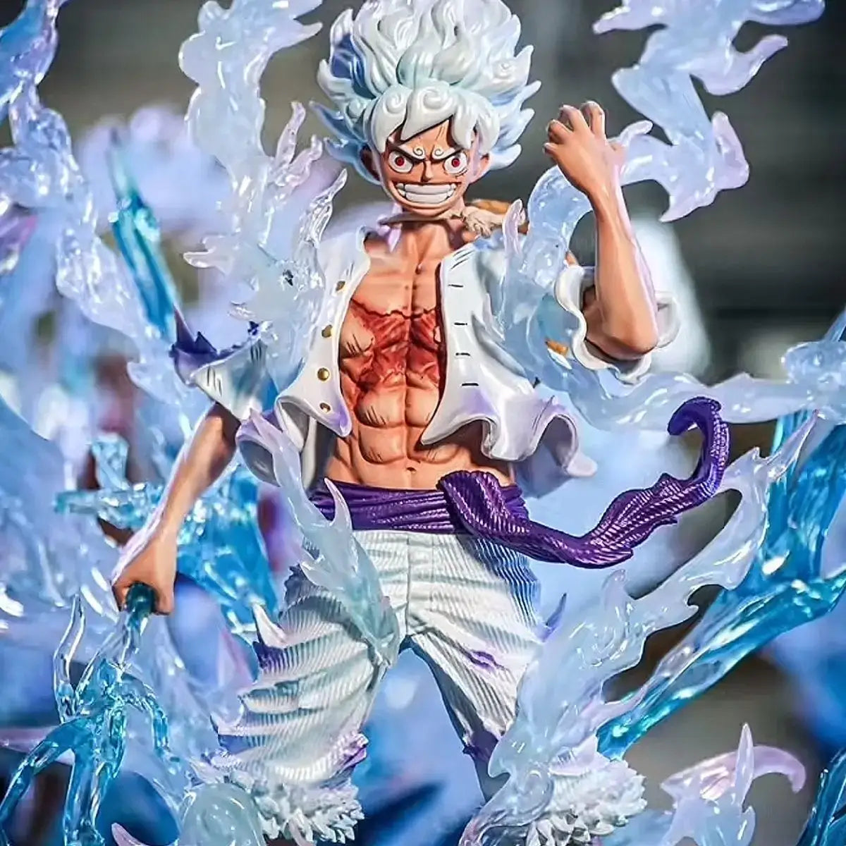 One Piece Luffy Anime Figure 30cm JT collectible figure with dynamic flame effects and detailed pose.
