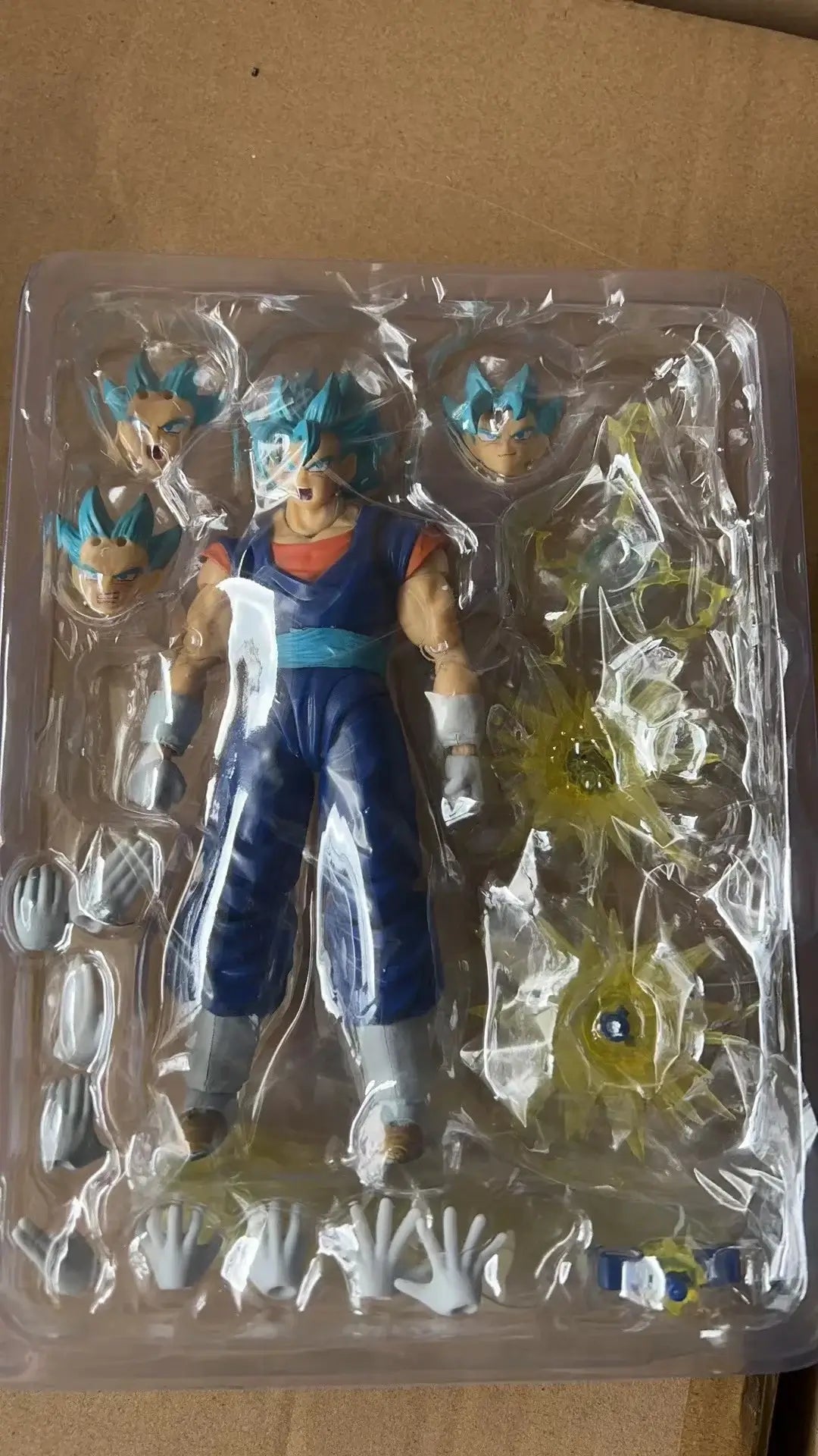 Dragon Ball Vegetto Action Figure Collectible 15cm in packaging with interchangeable parts and accessories.