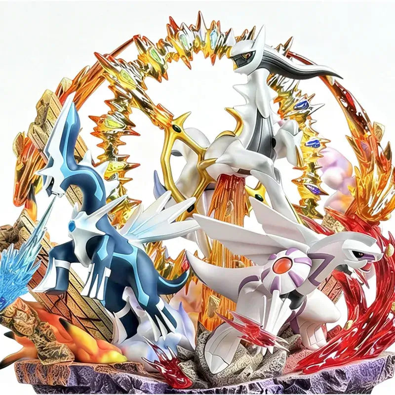 Pokemon Anime Figure Four Legendary featuring four legendary Pokemon in dynamic poses with colorful effects.