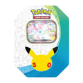 Pokémon 30° anniversario - Sylveon ex Tin featuring Sylveon ex card and Pikachu design.