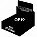 One Piece Card Game OP-19 Booster Box ENG design featuring OP19 text and branding.
