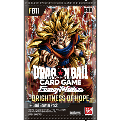 Dragon Ball Super Card Game Fusion World FB11 Brightness of Hope booster pack with 12 cards. Official Bandai product.
