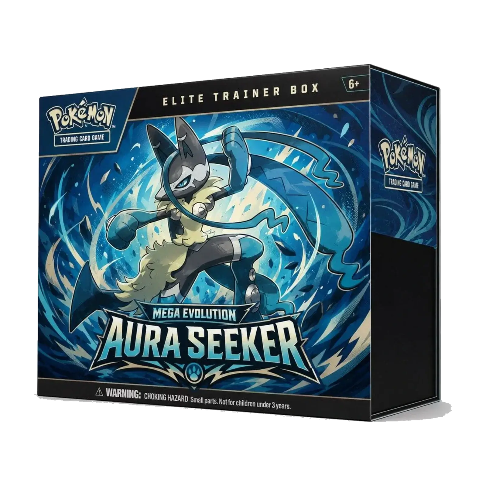 pokemon aura seeker elite trainer box, scatola da collezione di Pokémon.