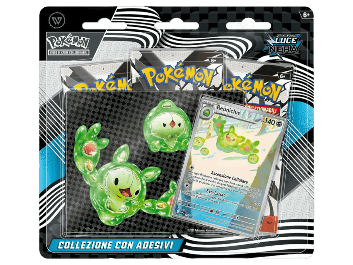 blister 3 buste pokémon luce nera italiano sigillato