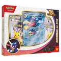 Pokémon 30° anniversario Collezione Greninja EX box with Greninja-ex promo card and Pikachu design.