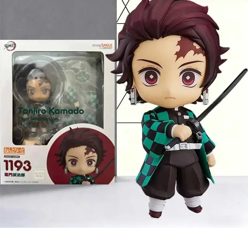Nendoroid Kamado Tanjirou 1193 model kit figure displayed with packaging featuring a detailed design.