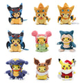 Eevee Pikachu cosplay plush toy collection featuring various characters, cute design, and perfect for collectors, 20-30CM.