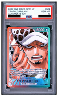 Carta One Piece Trafalgar Law OP01-002 Alternate Art gradata PSA 10 Gem Mint