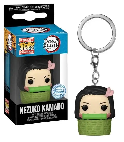 FUNKO Demon Slayer Portachiavi Collezione Nezuko Kamado vinyl figure keychain with packaging.