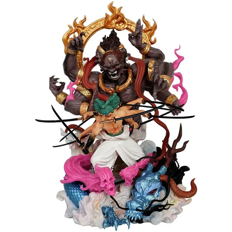 Roronoa Zoro Asura PVC figure 22cm showcasing detailed design and vibrant colors.