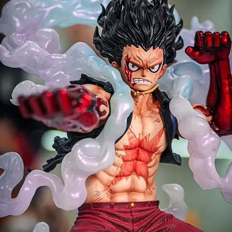 Snake Man Luffy action figure in dynamic pose with special effects, showcasing detailed features and vibrant colors.