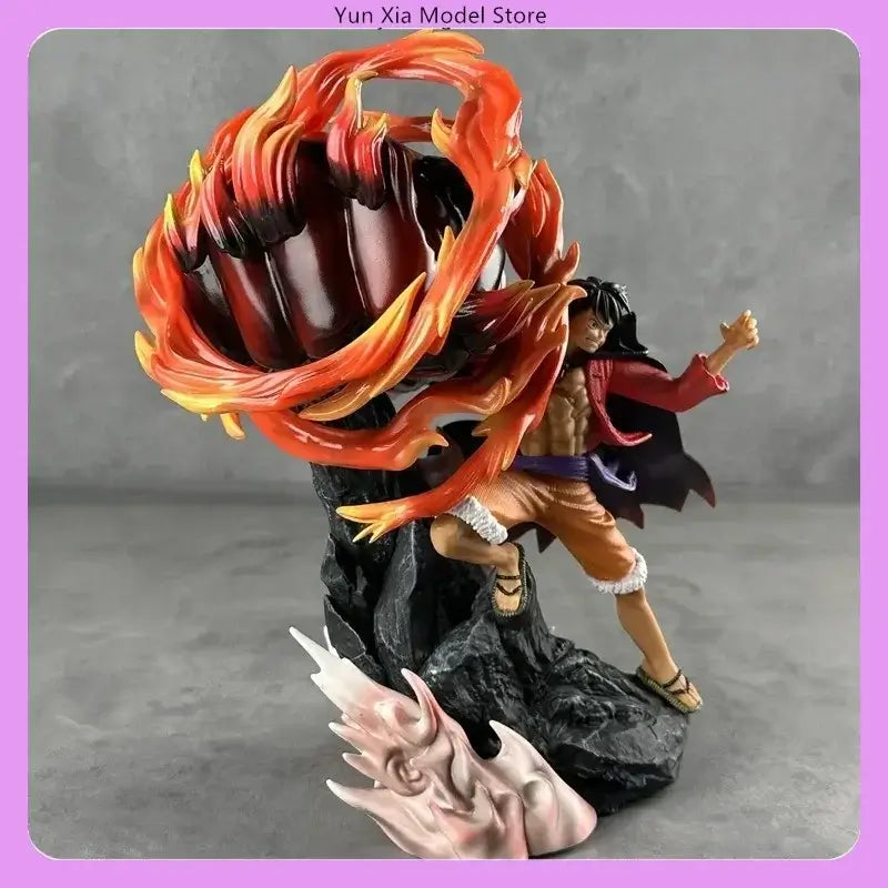 One Piece Luffy 30cm Anime Action Figure - Fist Standing with fiery effects and dynamic pose
