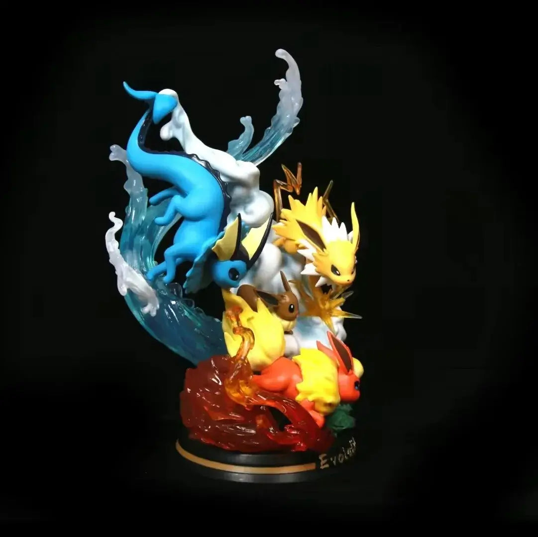 Kawaii Anime Pokemon Eevee evolution action figures Flareon Vaporeon Jolteon collectible PVC statue.