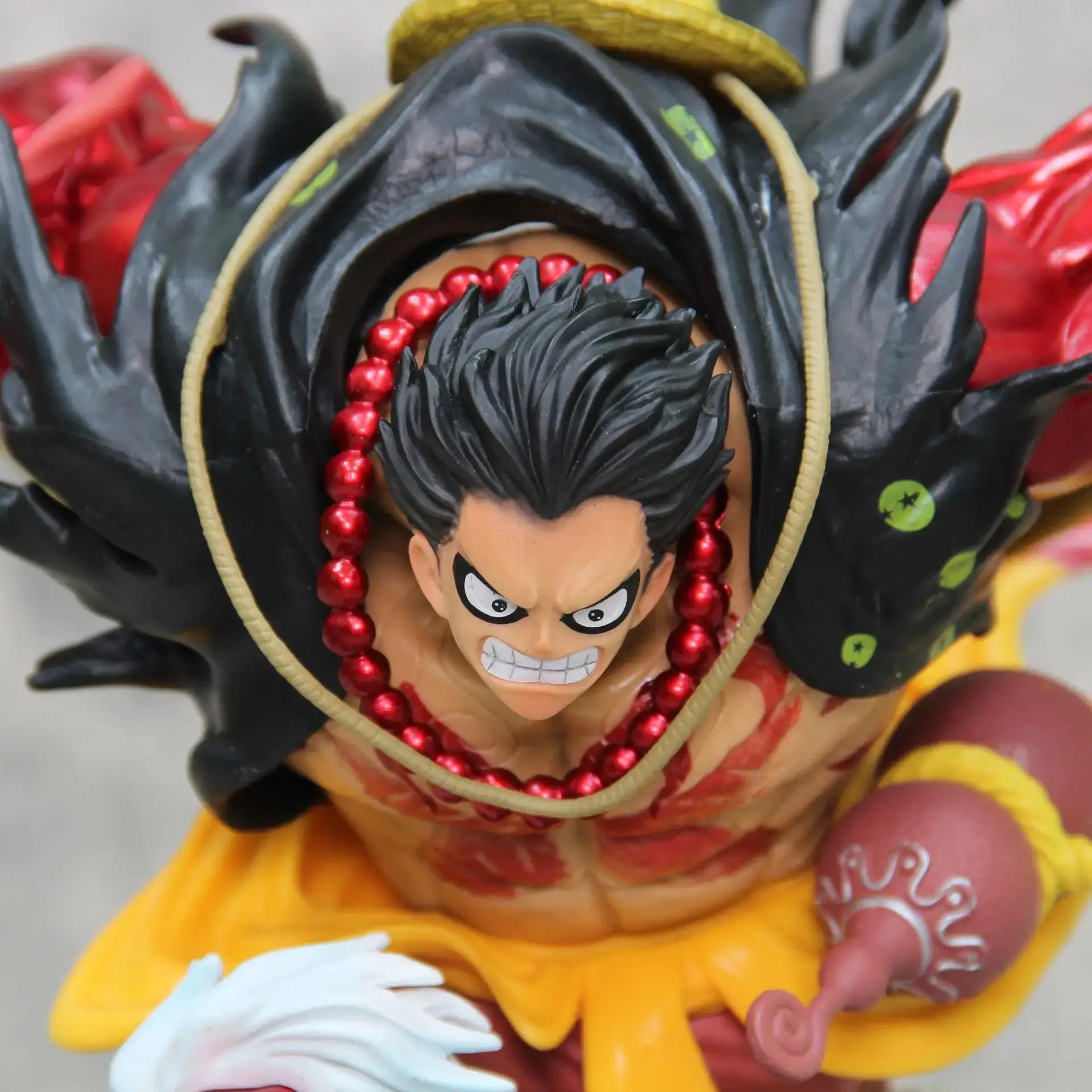 One Piece Anime Figure Tianshi Luffy detailed close-up showing fierce expression and vibrant colors