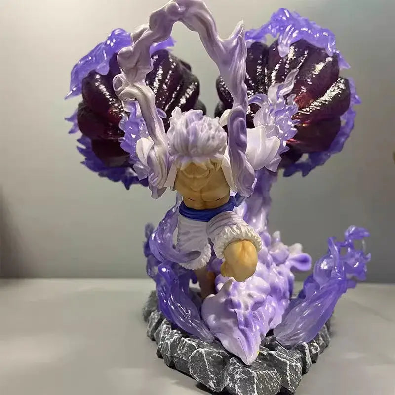 ONE PIECE Luffy Anime Figure 30cm featuring Monkey D. Luffy in dynamic pose with colorful effects.