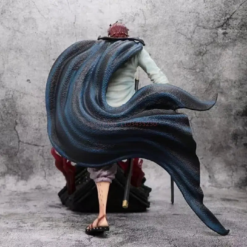 Shanks Anime One Piece statue 30cm back view showcasing detailed cape and iconic pose