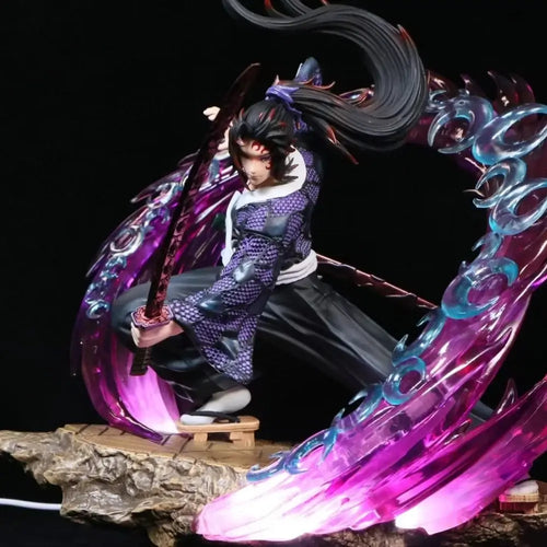 Demon Slayer Kimetsu Action Figure 30cm in dynamic pose with vibrant effects, showcasing intricate details and high-quality craftsmanship.