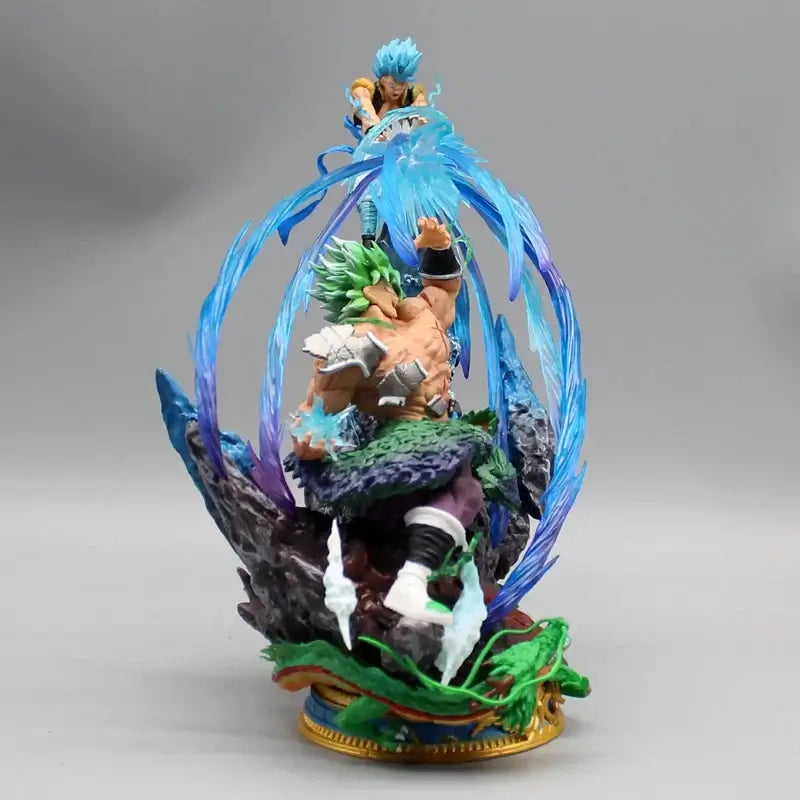 Dragon Ball Broly vs Gogeta figurine 20cm featuring dynamic battle scene with vibrant colors and detailed design.