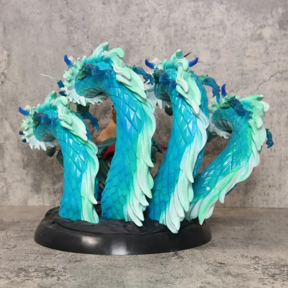 Roronoa Zoro anime figure with detailed blue and green dragon tails in a dynamic pose, 30cm tall