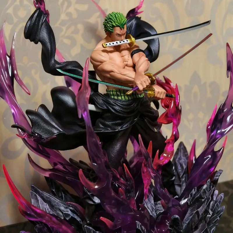 One Piece 30cm Oni Giri Santoryu Zoro Action Figures, detailed figure with dynamic pose and vibrant colors.