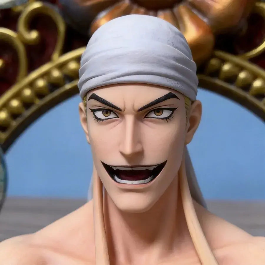 Enel One Piece 38cm Action Figure PVC, detailed face sculpture with fierce expression and white headband.