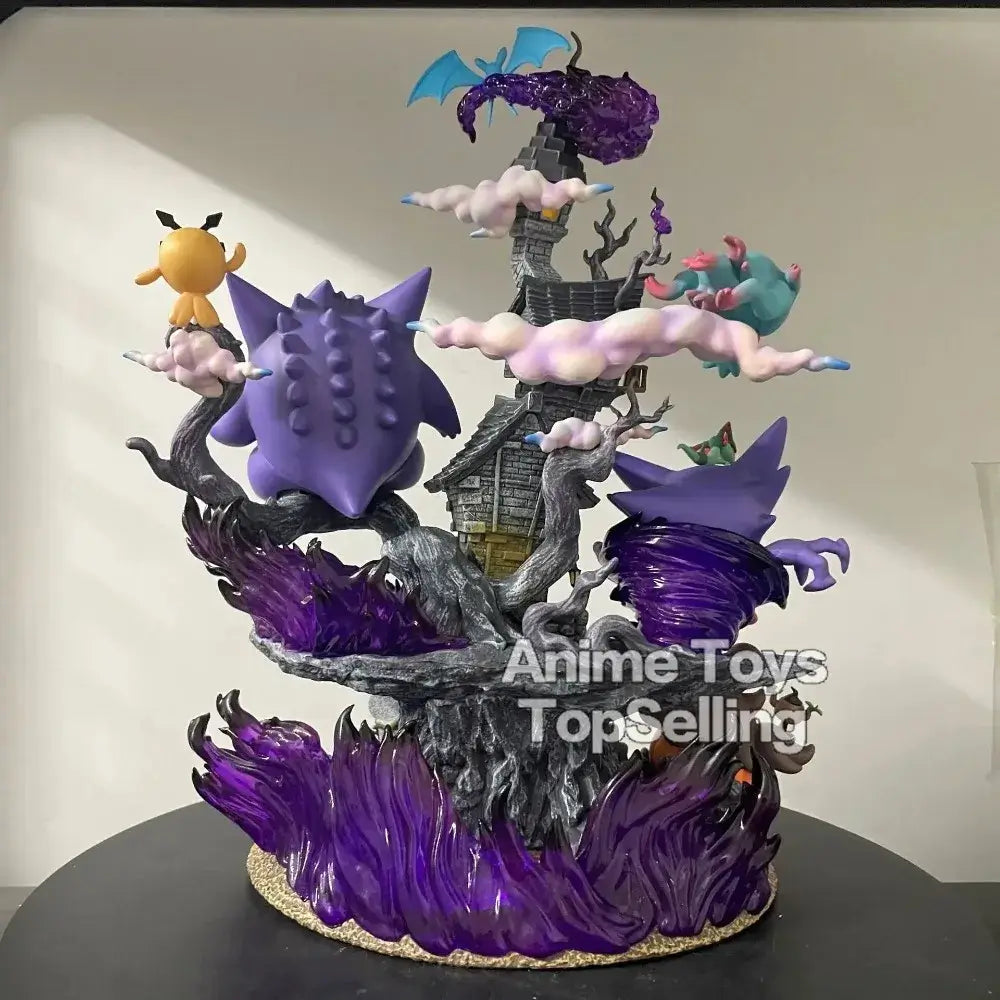 Gengar Pokemon figure collectible 30cm featuring vibrant colors and dynamic pose on a detailed base.