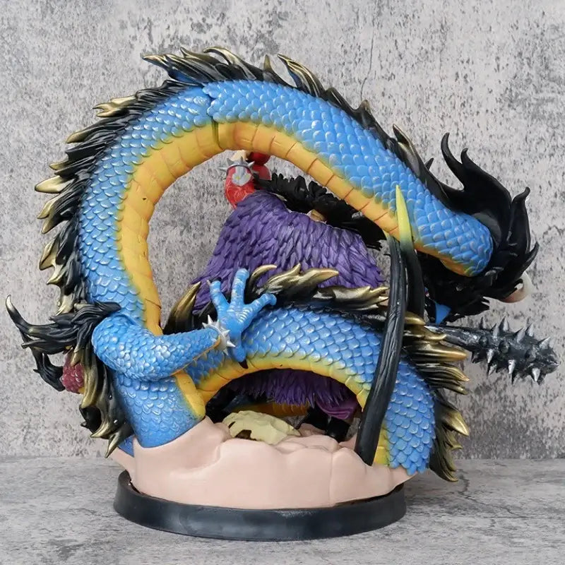 One Piece Kaidou 30cm statue figure showcasing a detailed dragon design with vibrant colors and intricate features.